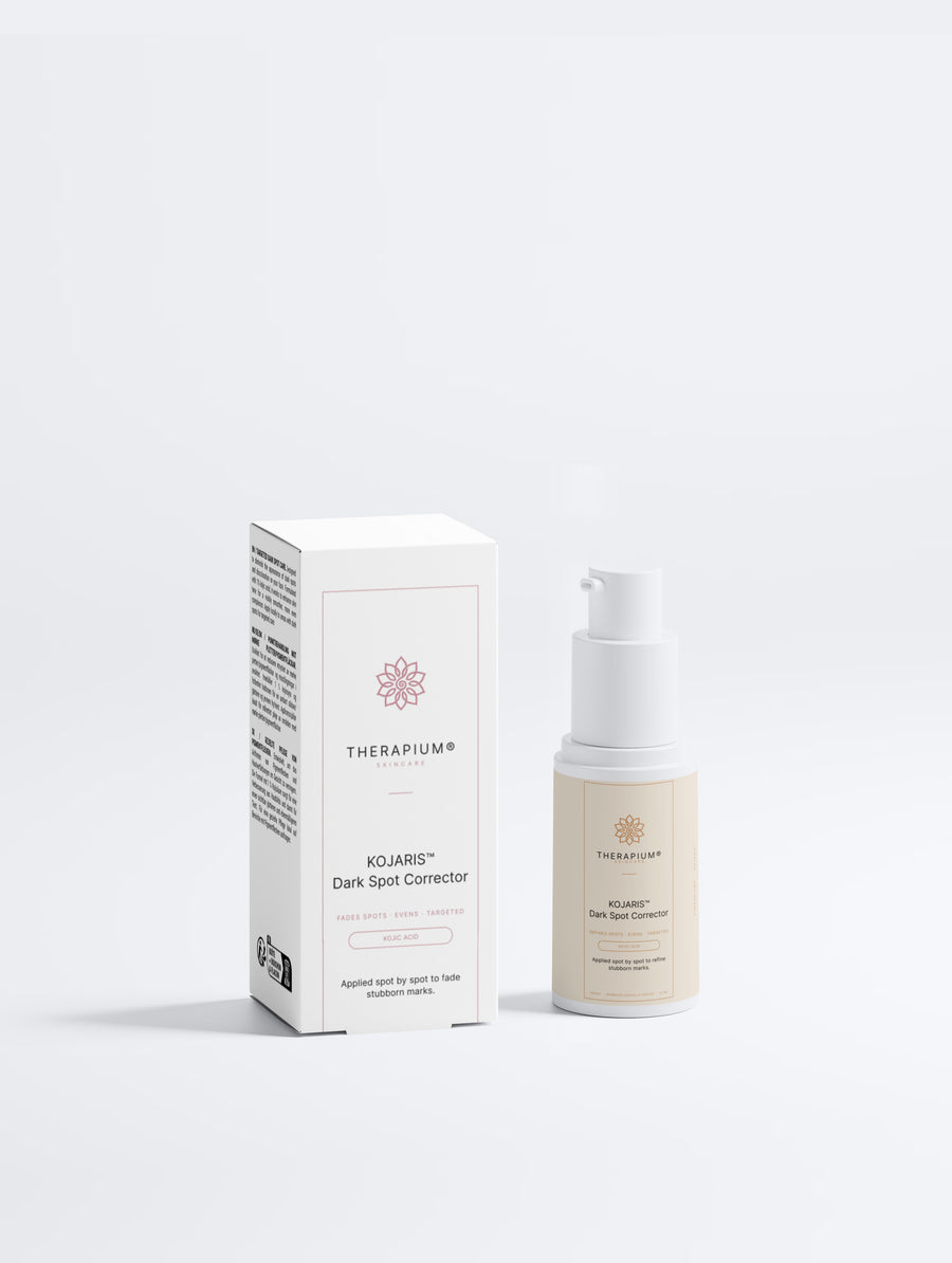 Therapium KOJARIS™ Dark Spot Corrector with 1% Kojic Acid and Sea Buckthorn, 15 ml tube in cream and copper packaging