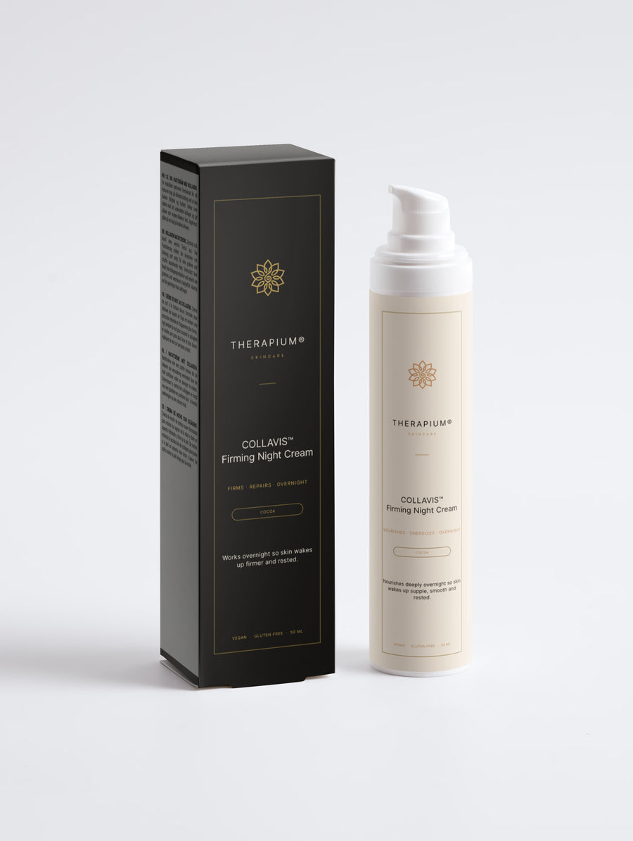 Therapium COLLAVIS™ Firming Night Cream luxury studio packshot in cream and copper