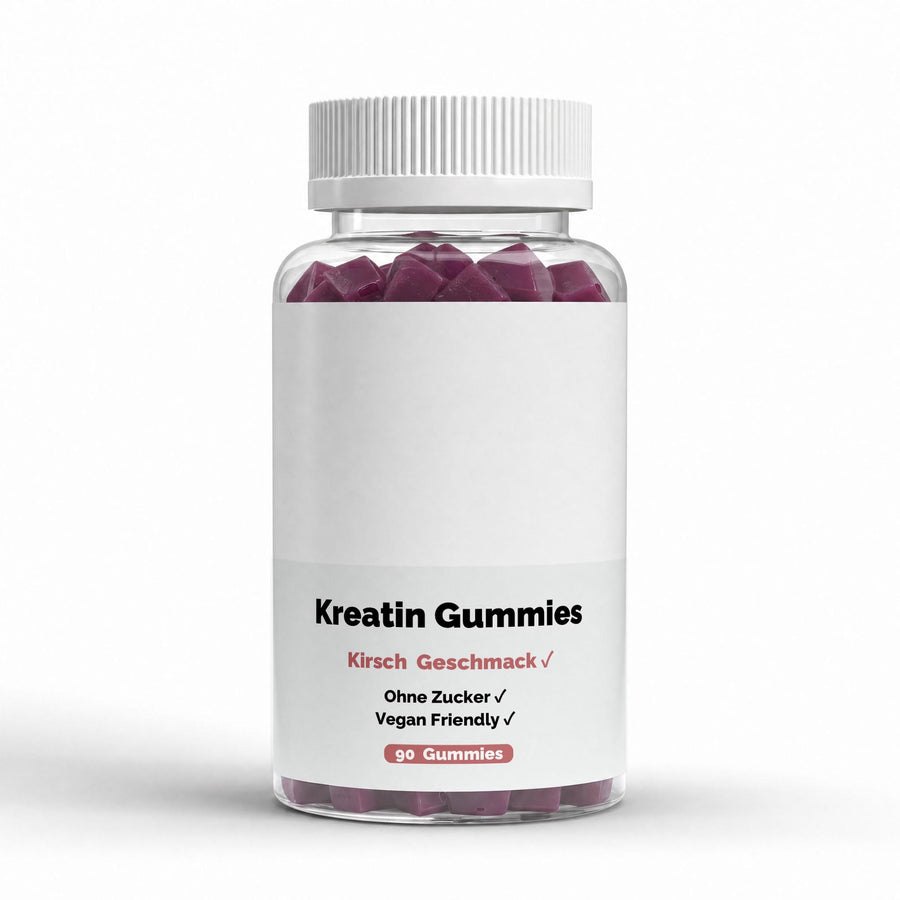 Therapium Creatine Gummies Cherry, a jar of 90 gummies with creatine monohydrate