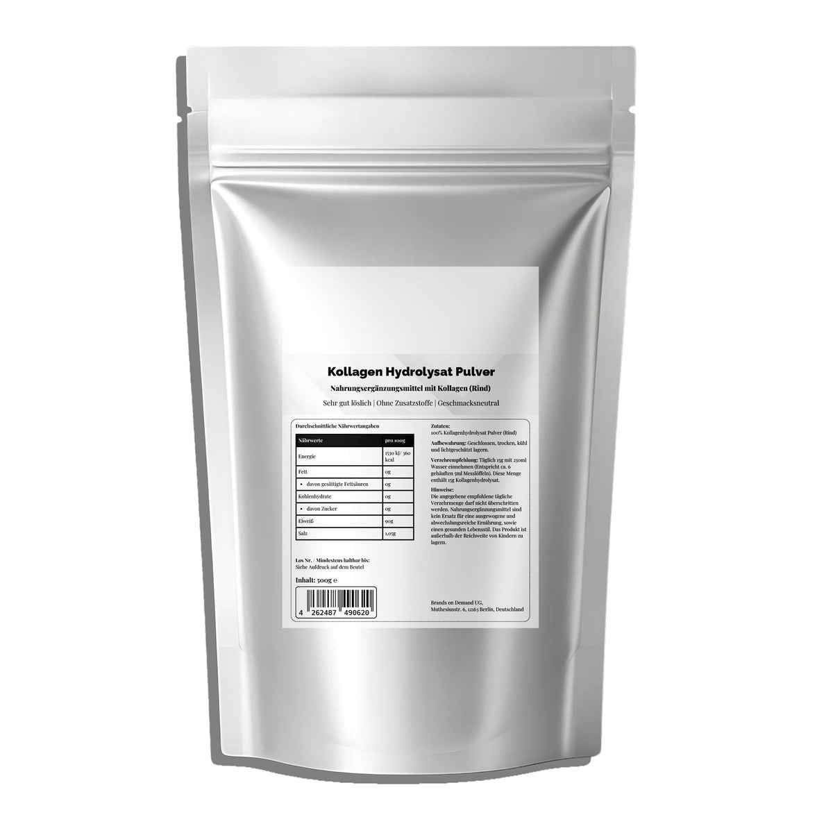 Therapium Collagen Hydrolysate Powder, 500 g aluminium pouch