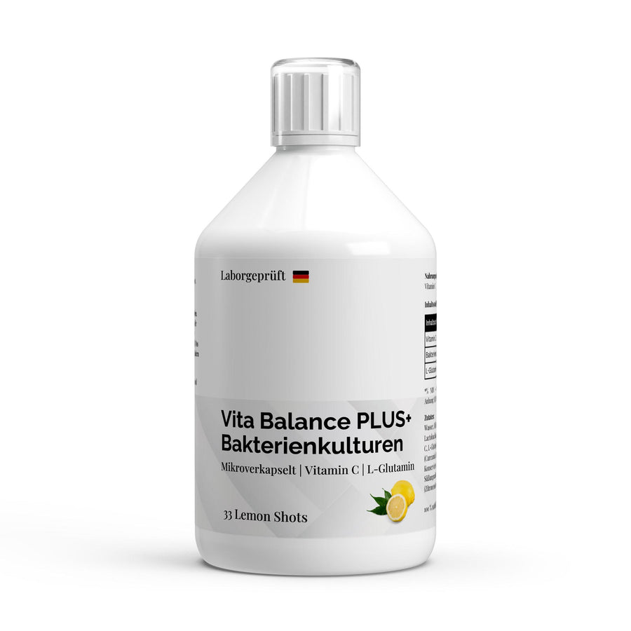 Therapium Vita Balance PLUS+ Bacterial Cultures Lemon Shots, 500 ml bottle