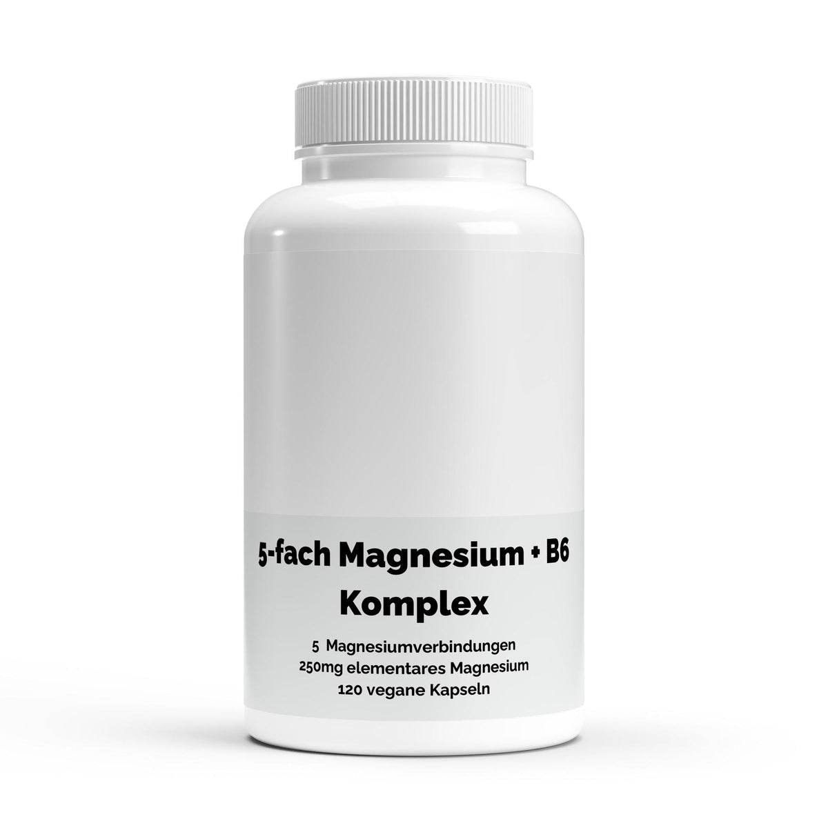 Therapium Magnesium 5x Complex, a jar of 120 vegan capsules with five forms of magnesium and vitamin B6