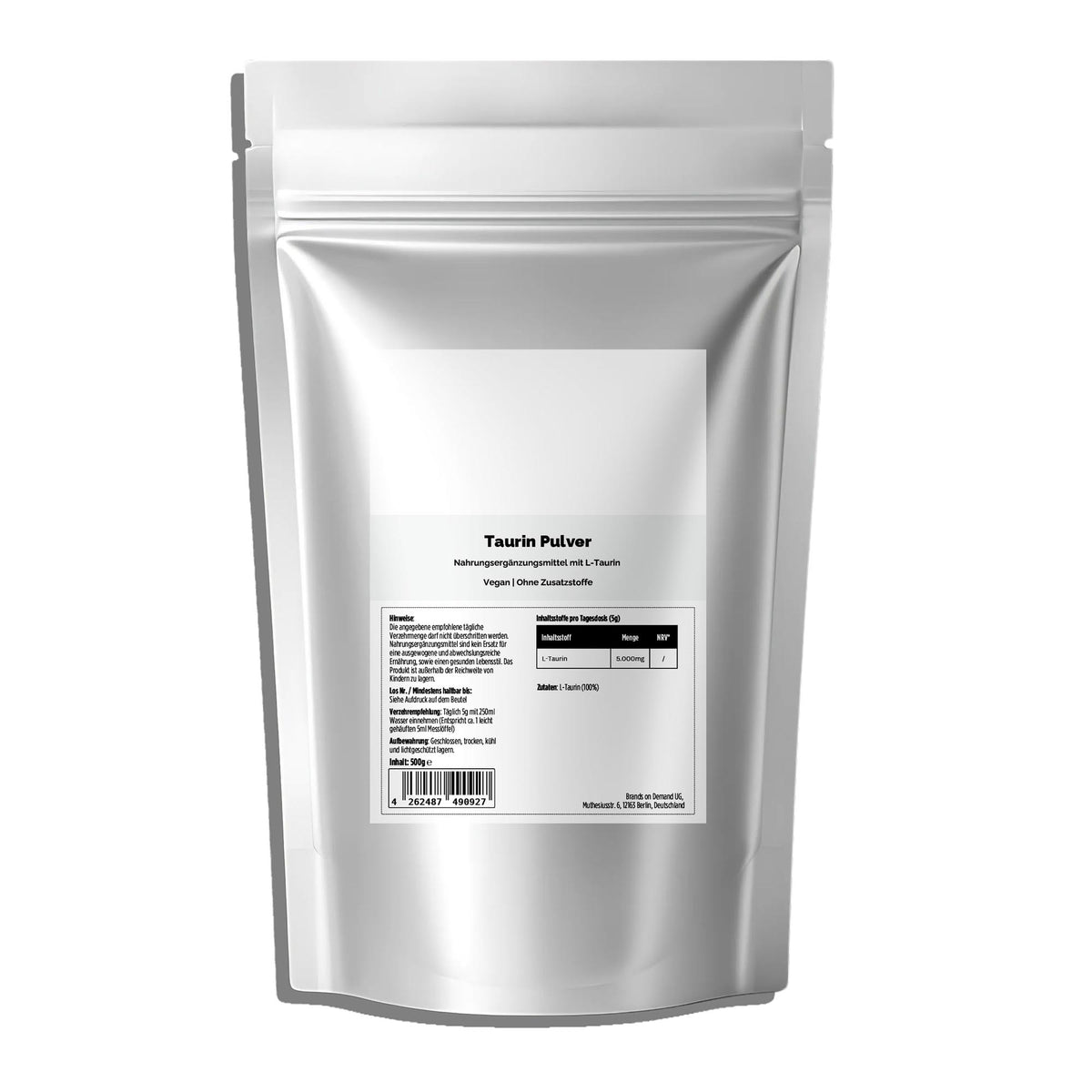 Therapium Taurine Powder, 500 g aluminium pouch