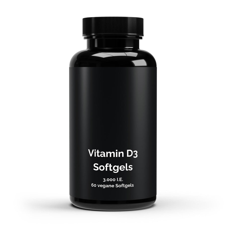 Therapium Vitamin D3 3,000 IU, a jar of 60 vegan softgels in sunflower oil