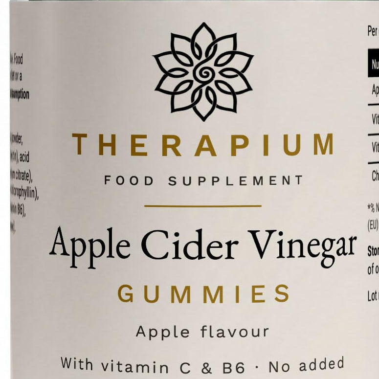 Therapium Apple Cider Vinegar Gummies — close-up of the front label