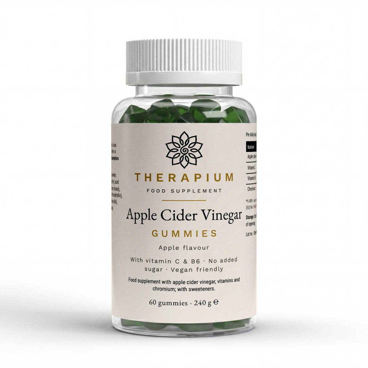 Therapium apple cider vinegar c b6 chromium gummies 60 pcs — Studio: The tin