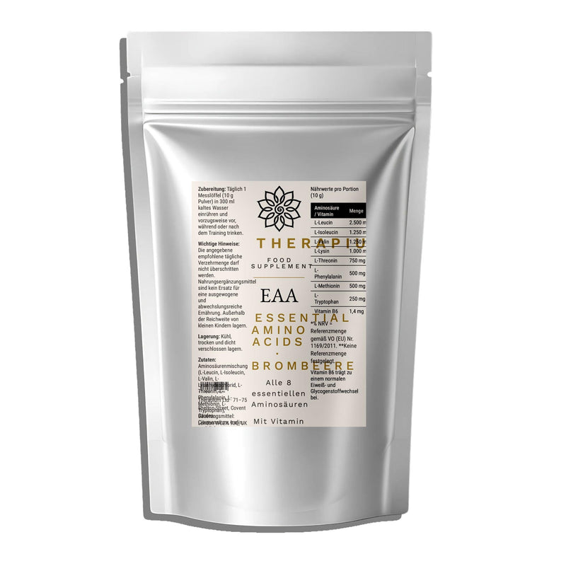 The label with the per-scoop amino acid table and the ingredient list