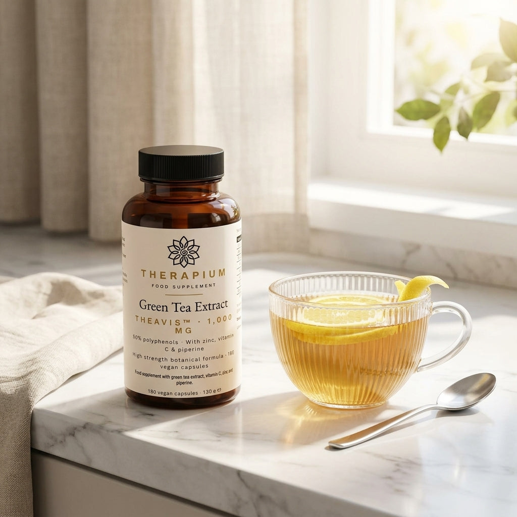 Therapium green tea extract 1000 mg 180 vegan capsules — scene_b