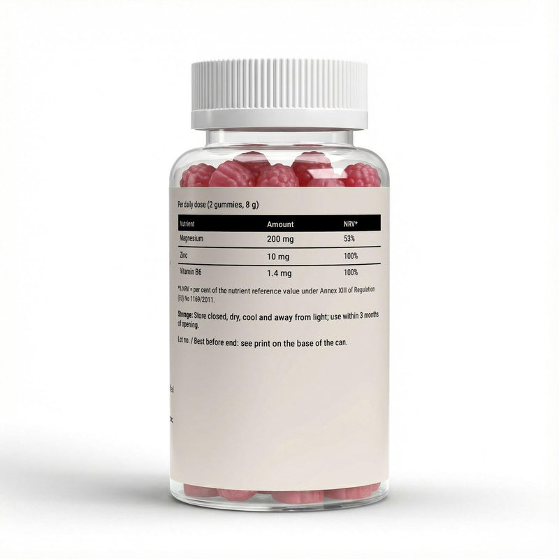 The label with the three nutrient lines and the ingredient list