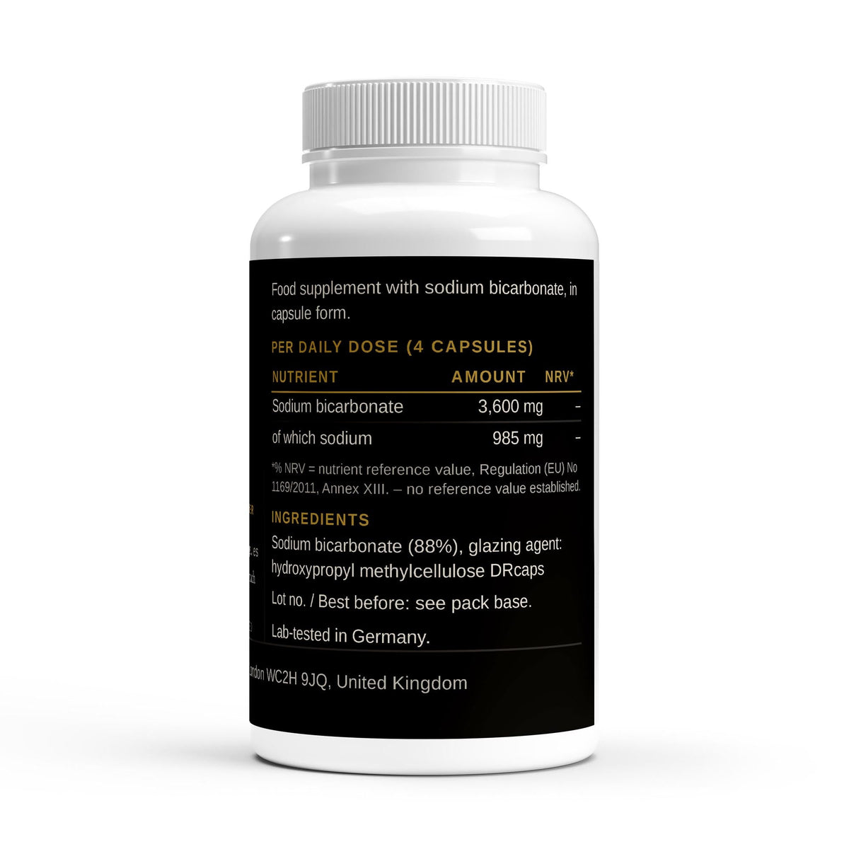 Therapium sodium bicarbonate 120 capsules — label
