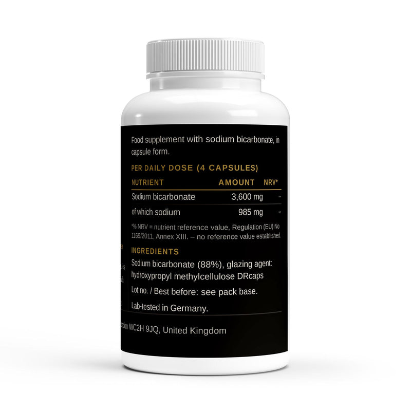 The label with the sodium bicarbonate and sodium amounts and the ingredient list