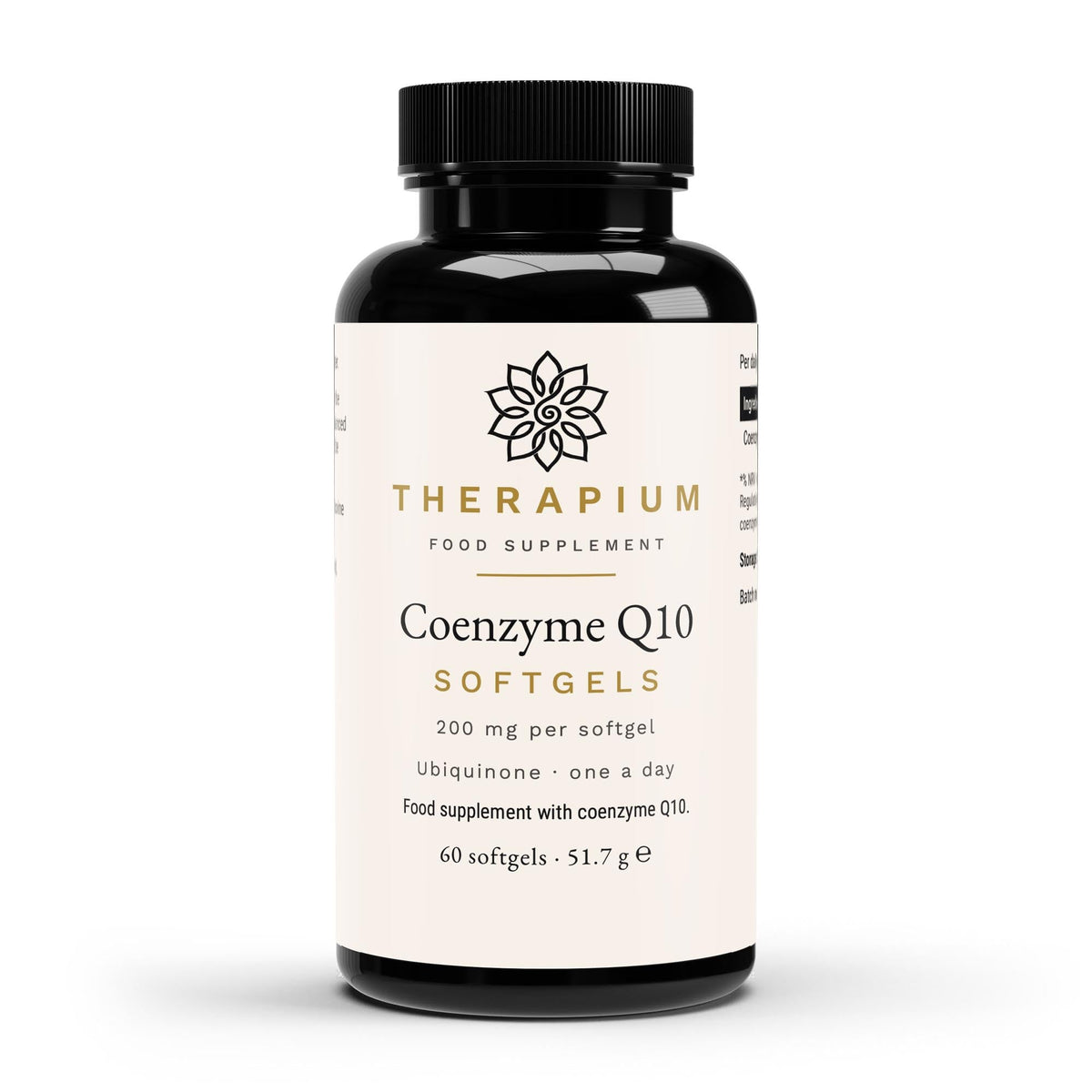 Therapium QUINARIS Coenzyme Q10 200 mg bottle, front studio render