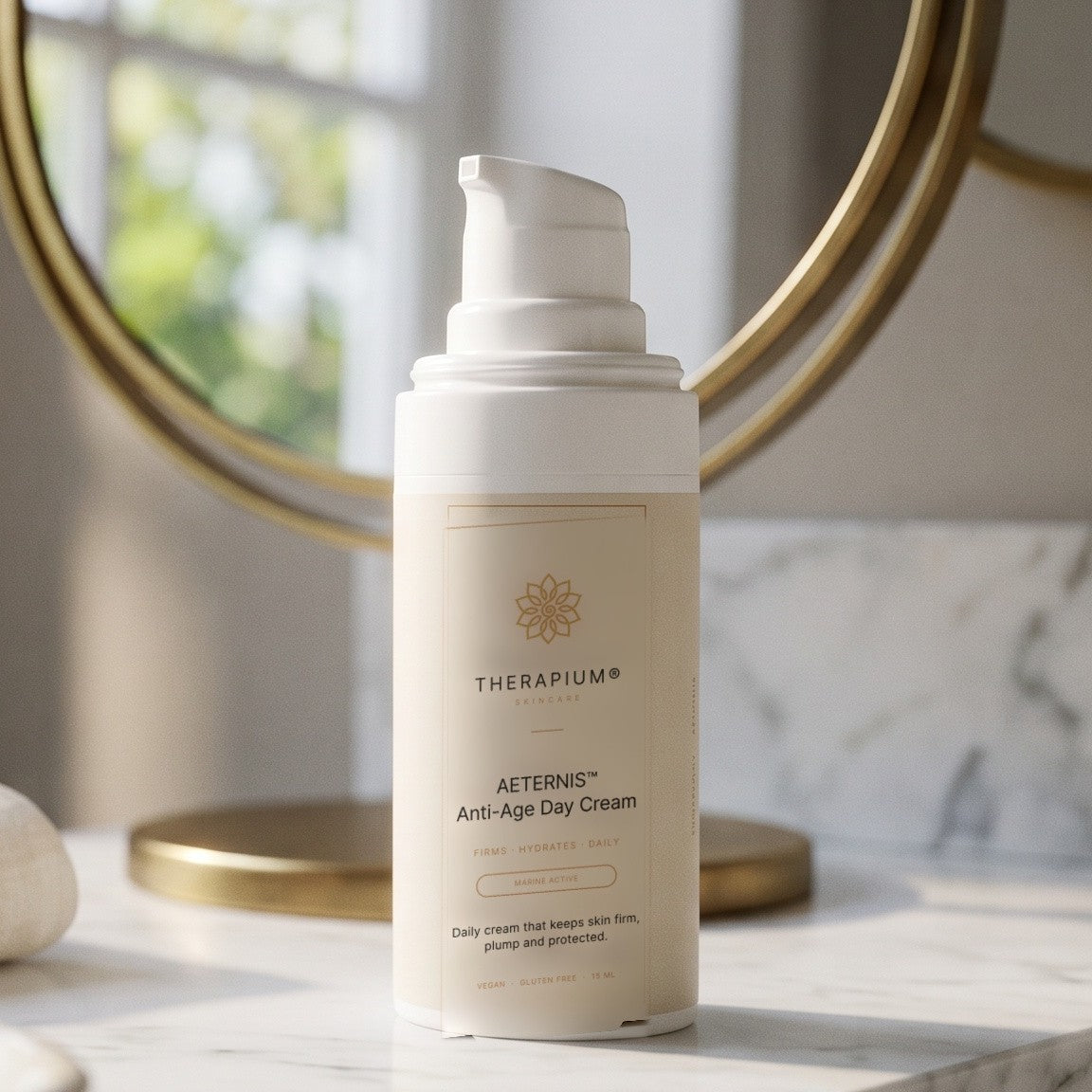 Therapium AETERNIS™ Anti-Age Day Cream, styled scene
