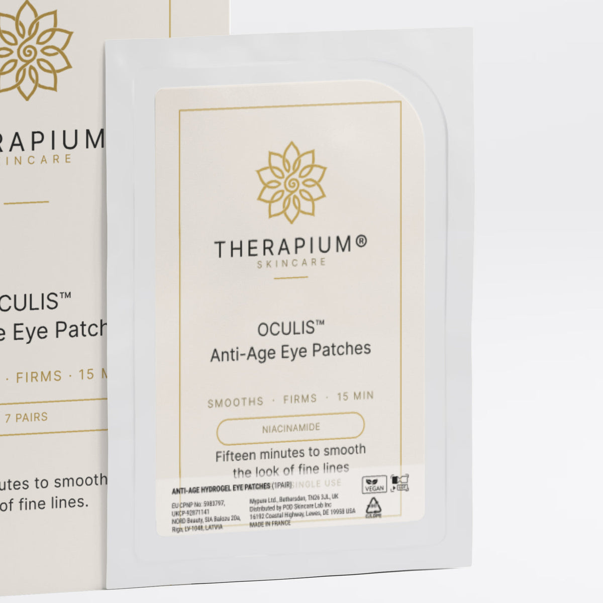 Therapium OCULIS™ Anti-Age Eye Patches, close-up of the pack