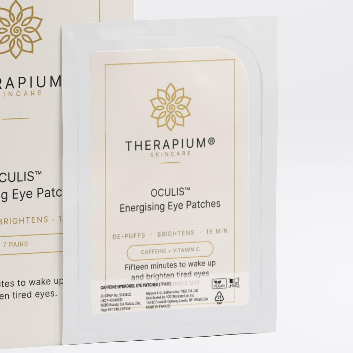 Therapium OCULIS™ Energising Eye Patches, close-up of the pack
