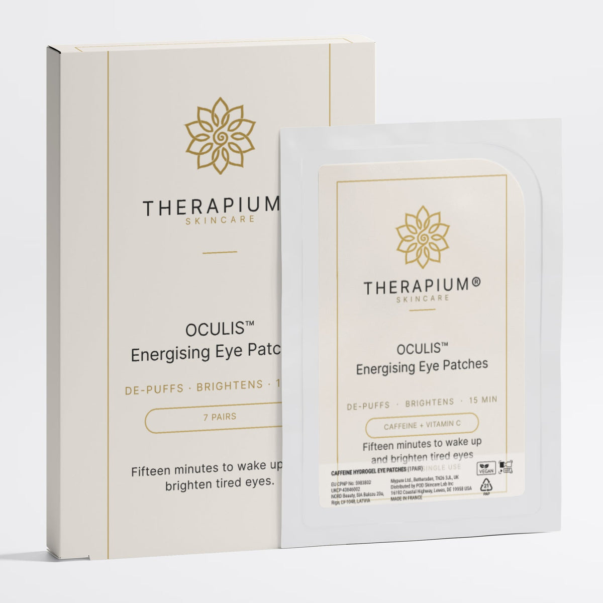Therapium OCULIS™ Energising Eye Patches, studio photo