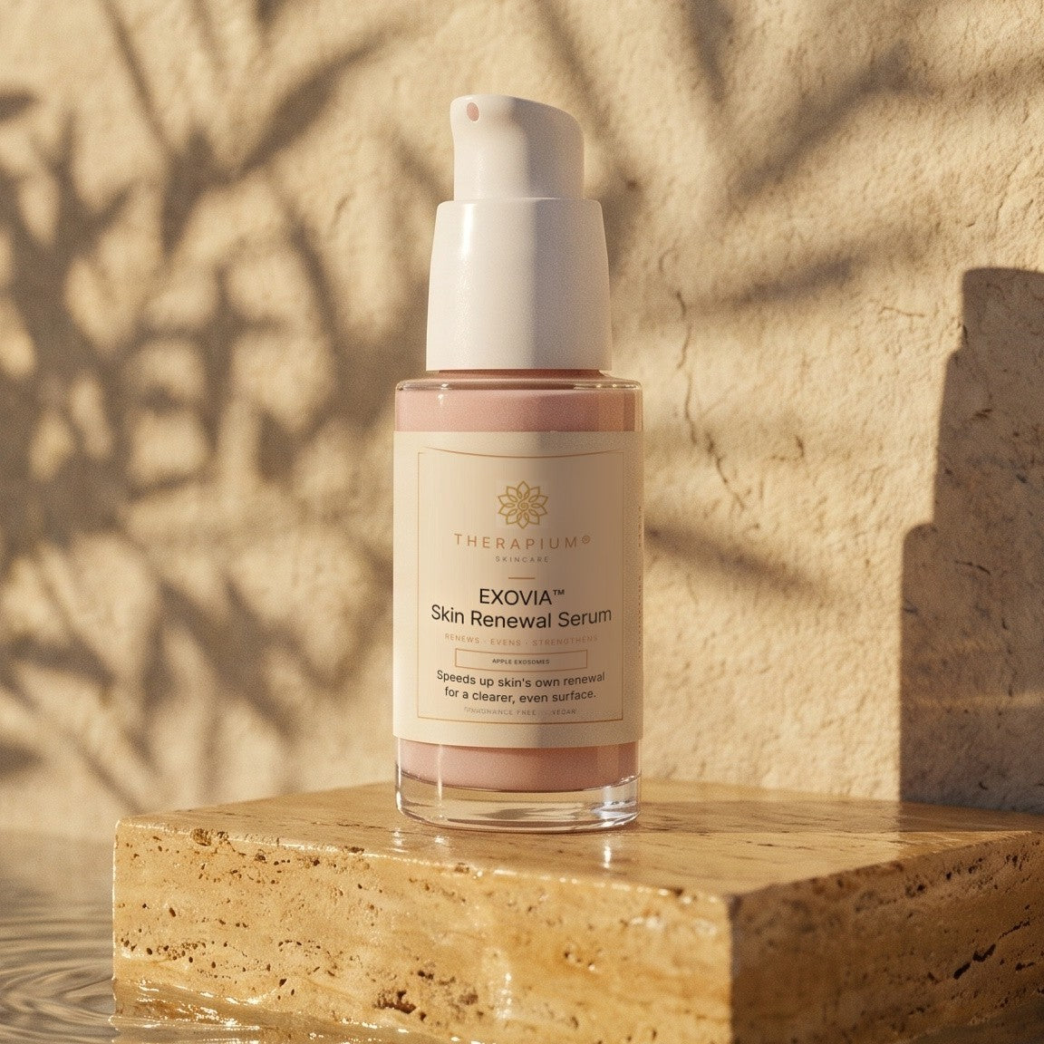 Therapium EXOVIA™ Skin Renewal Serum, styled scene