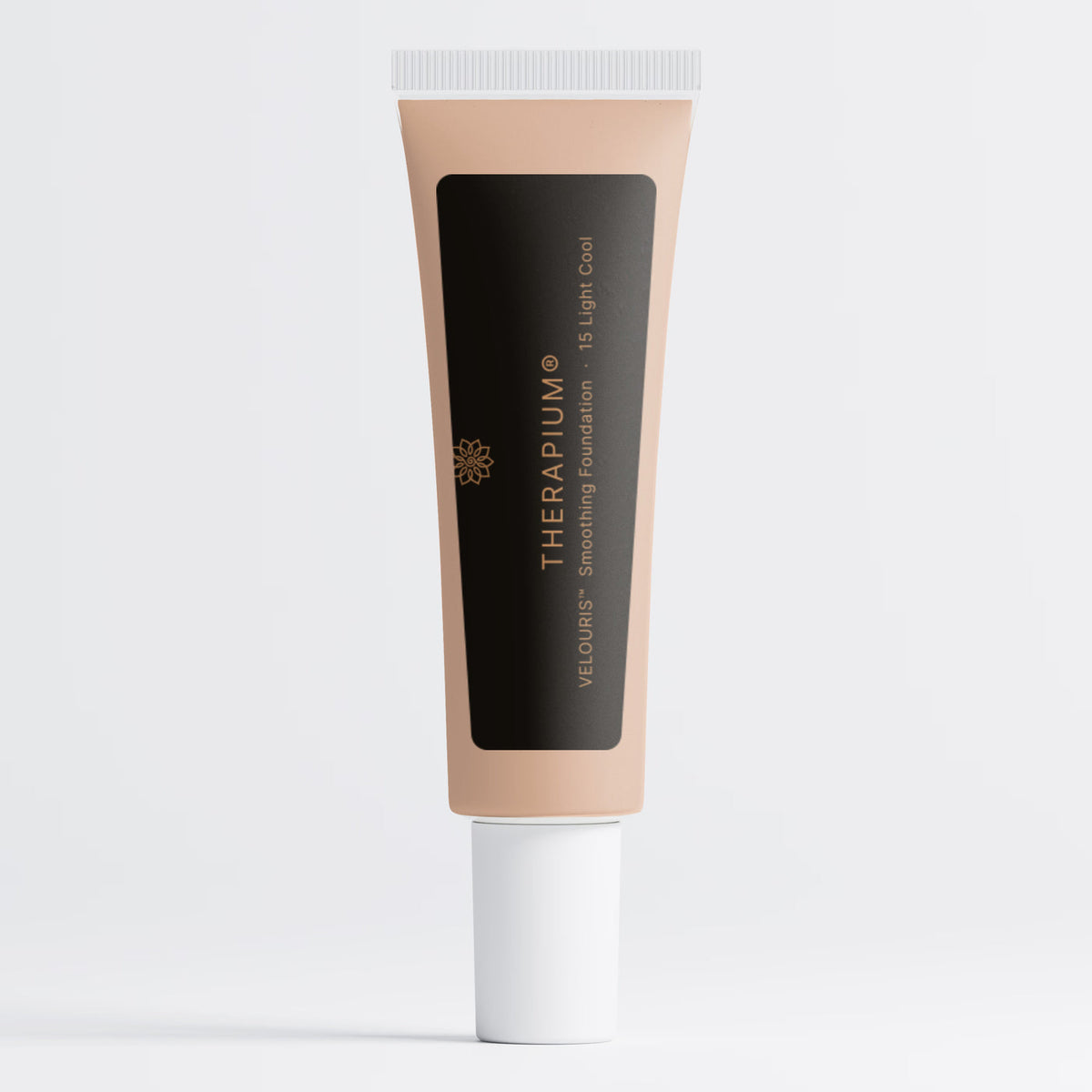Therapium VELOURIS™ Smoothing Foundation — 15 Light Cool, close-up of the pack
