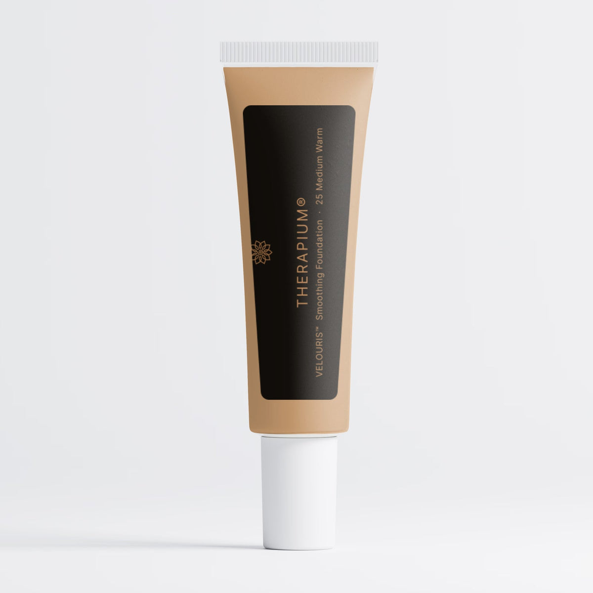 Therapium VELOURIS™ Smoothing Foundation — 25 Medium Warm, studio photo