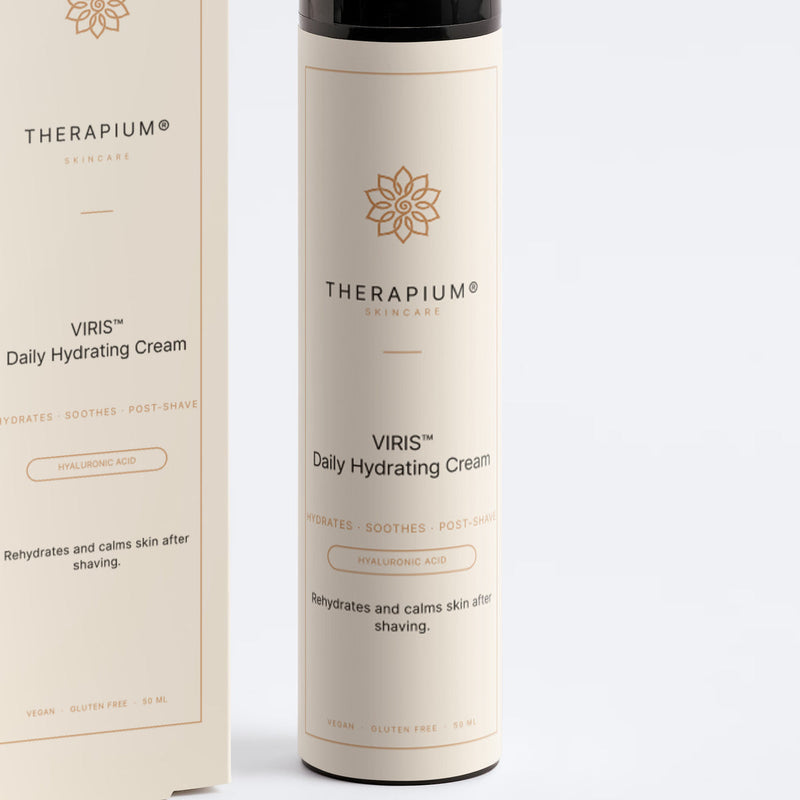 The front label of the VIRIS™ Daily Hydrating Cream bottle