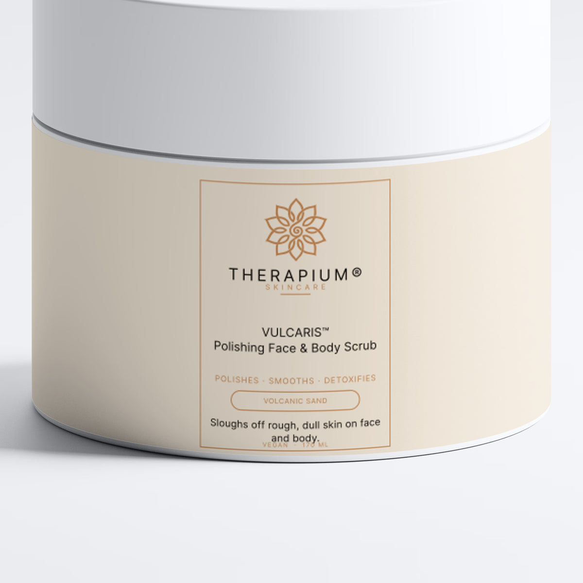 Therapium VULCARIS™ Polishing Face & Body Scrub, front label
