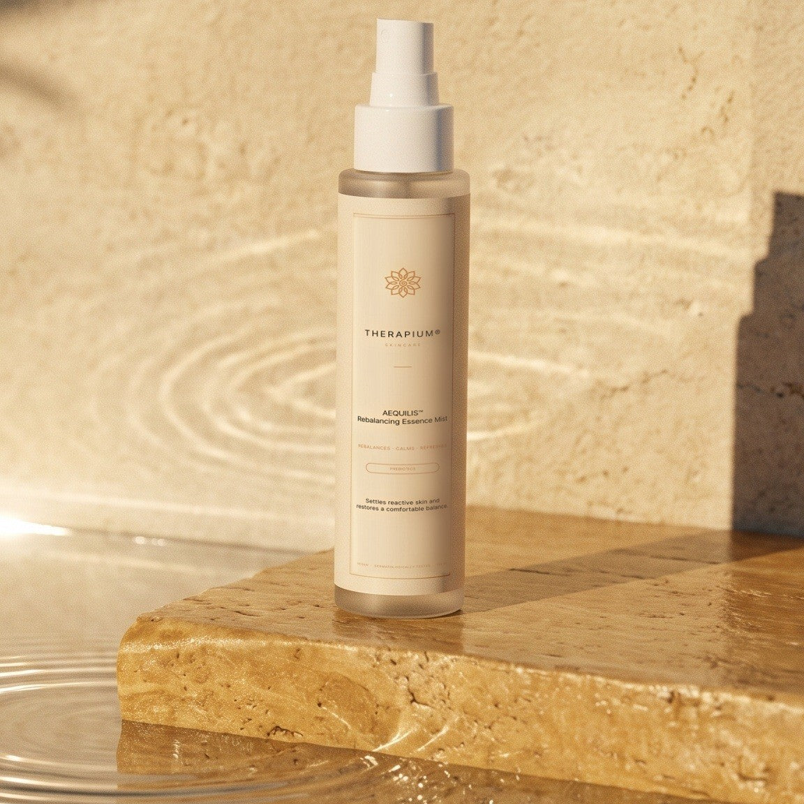 Therapium AEQUILIS™ Rebalancing Essence Mist, styled scene