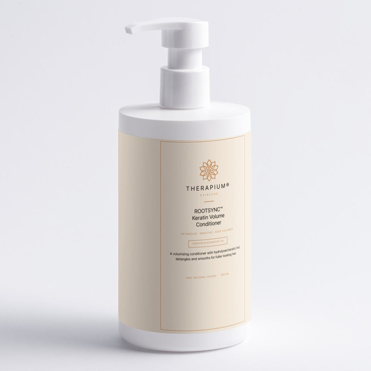 Therapium ROOTSYNC™ Keratin Volume Conditioner, close-up of the pack