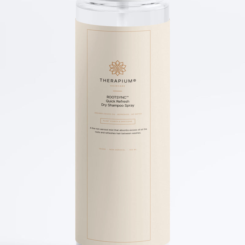 The front label of the ROOTSYNC™ dry shampoo spray