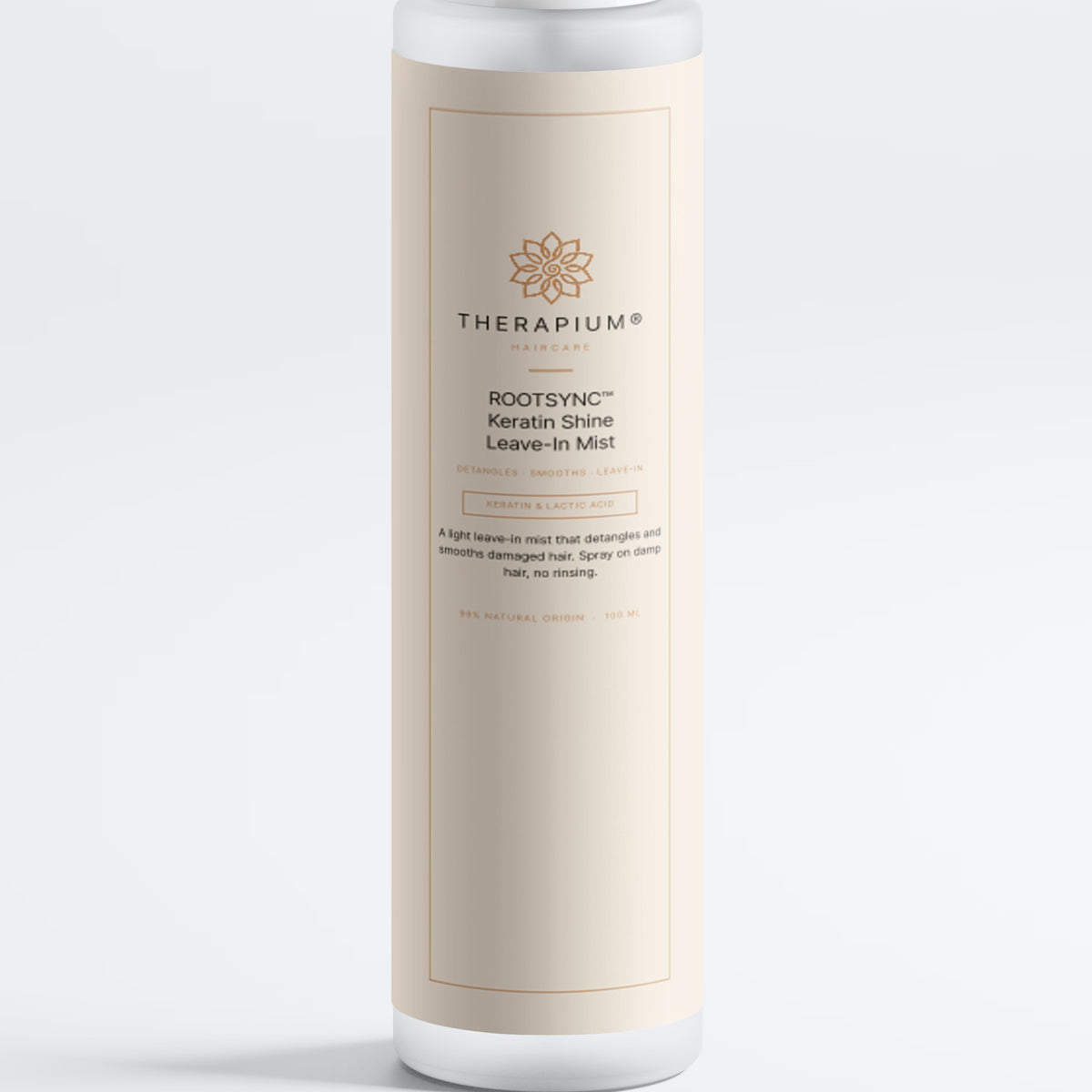 Therapium ROOTSYNC™ Keratin Shine Leave-In Mist, front label