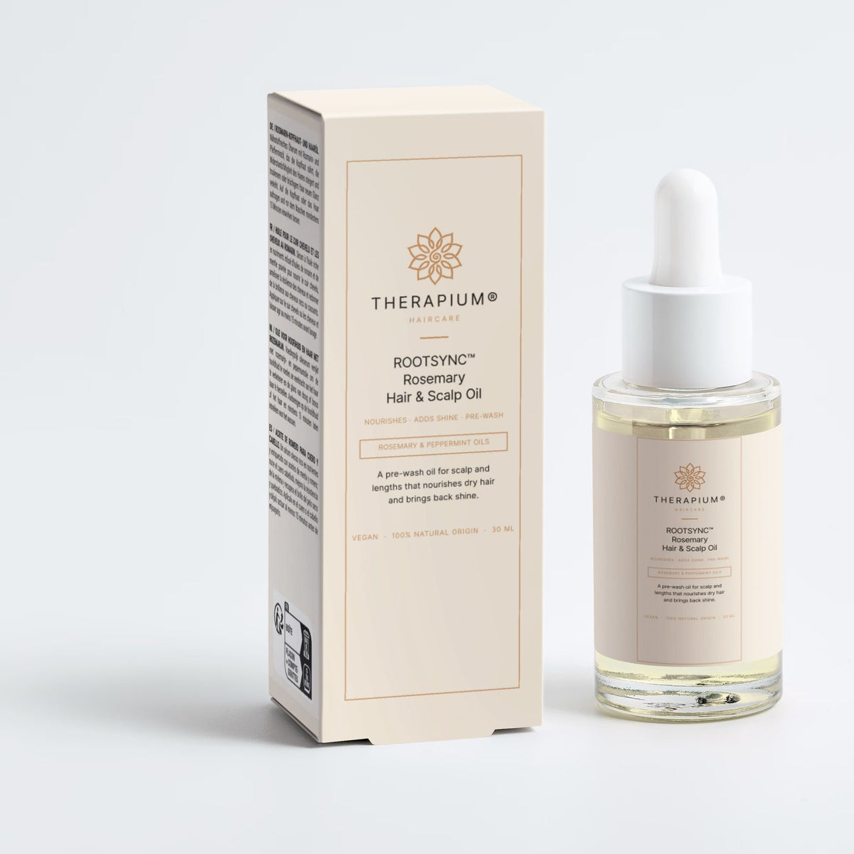 Therapium ROOTSYNC™ Rosemary Hair & Scalp Oil, studio photo