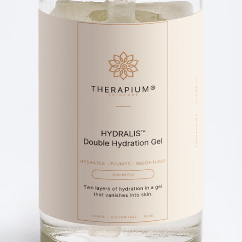 The front label of the HYDRALIS™ Double Hydration Gel bottle