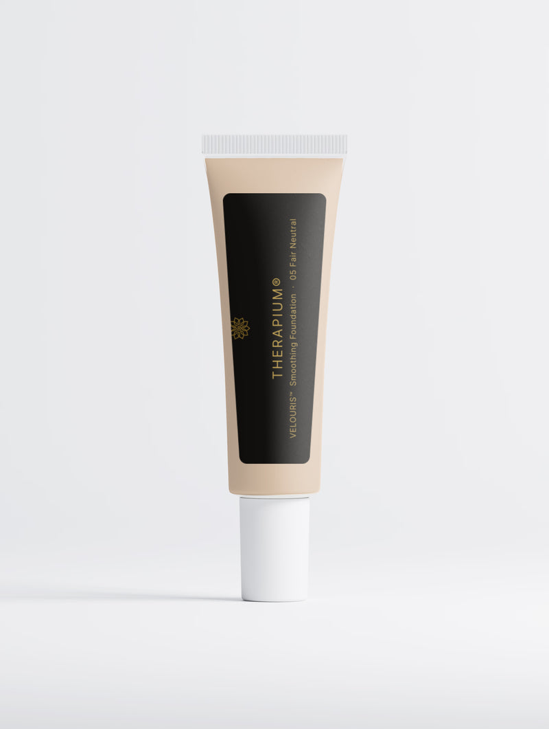 Therapium VELOURIS Smoothing Foundation, shade 05 Fair Neutral, shown upright against a plain studio background