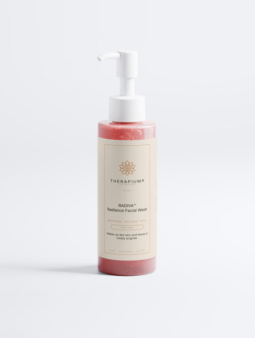 Therapium RADIVA™ Radiance Facial Wash luxury front packshot in cream and copper