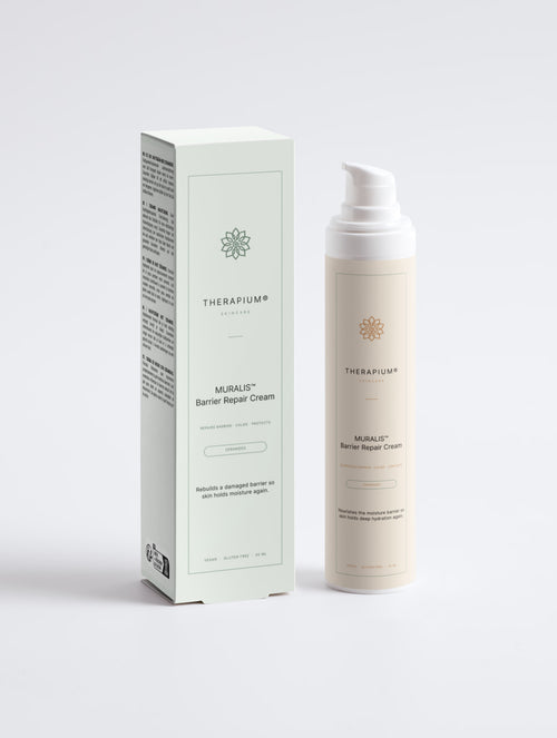 Therapium MURALIS™ Ceramide Barrier Cream luxury studio packshot in cream and copper
