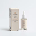 Therapium ROOTSYNC™ Lactic Acid Scalp Exfoliating Serum, 30 ml glass dropper bottle next to its carton, cream and copper label, front view