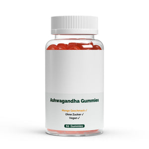 Therapium Ashwagandha Gummies, a jar of 60 mango gummies with ashwagandha and vitamin B6