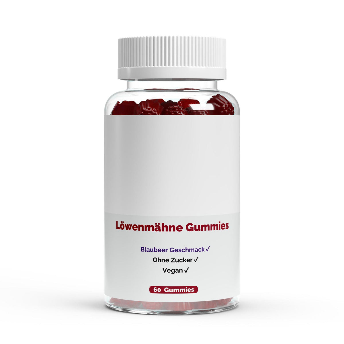Therapium Lion's Mane Gummies, a jar of 60 gummies with lion's mane mushroom and vitamin B6