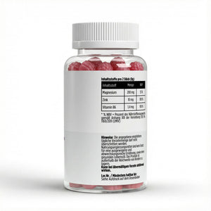 Therapium Magnesium, Zinc and B6 Gummies, a jar of 60 raspberry gummies