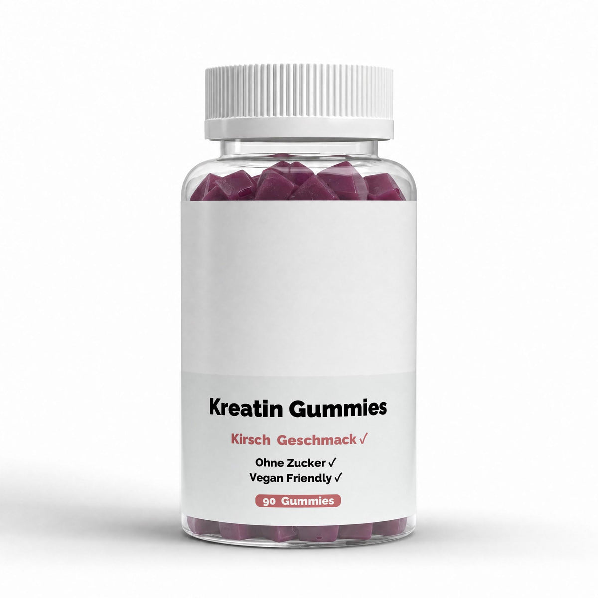 Therapium Creatine Gummies Cherry, a jar of 90 gummies with creatine monohydrate