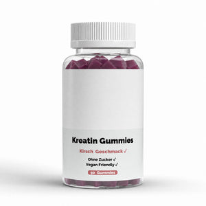 Therapium Creatine Gummies Cherry, a jar of 90 gummies with creatine monohydrate