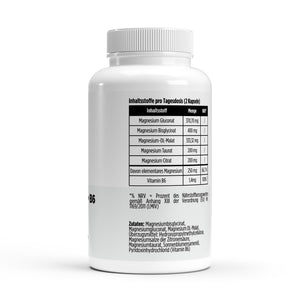 Therapium Magnesium 5x Complex, a jar of 120 vegan capsules with five forms of magnesium and vitamin B6