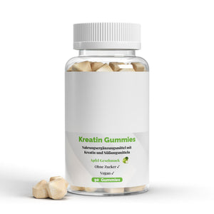 Therapium Creatine Gummies Apple, a jar of 90 gummies with creatine monohydrate