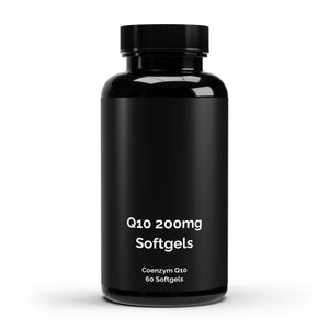 Therapium Coenzyme Q10 200 mg, a jar of 60 softgels with ubiquinone in soy oil