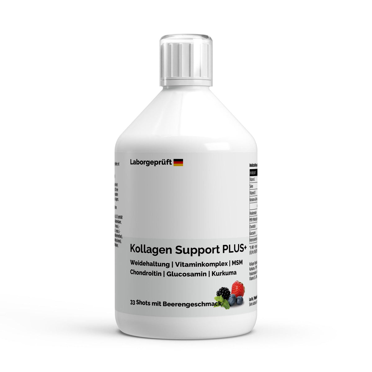 Therapium Collagen Support PLUS+ Shots Wild Berry, 500 ml bottle