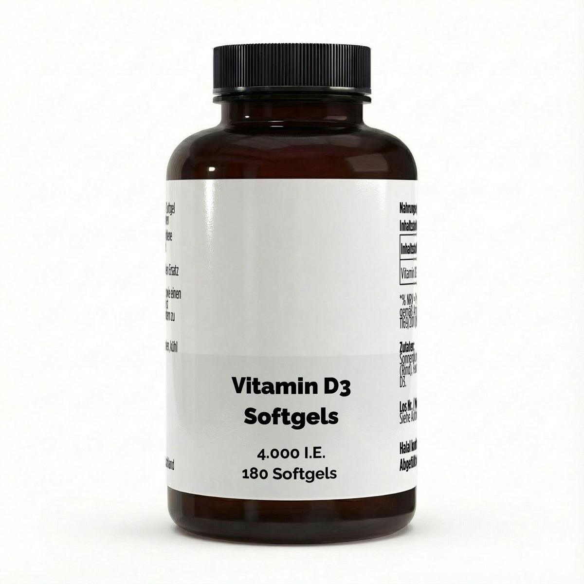 Therapium Vitamin D3 4,000 IU, a jar of 180 softgels in sunflower oil