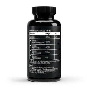 Therapium Magnesium 4-Fold Complex, a jar of 60 vegan tablets with four forms of magnesium