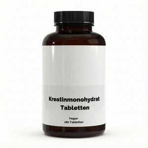 Therapium Creatine Monohydrate, a jar of 180 vegan tablets