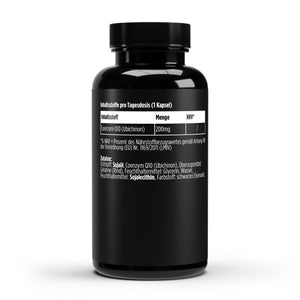 Therapium Coenzyme Q10 200 mg, a jar of 60 softgels with ubiquinone in soy oil