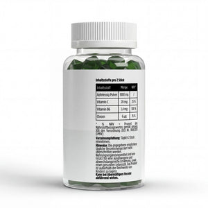 Therapium Apple Cider Vinegar Gummies, a jar of 60 apple gummies with vitamin C, vitamin B6 and chromium