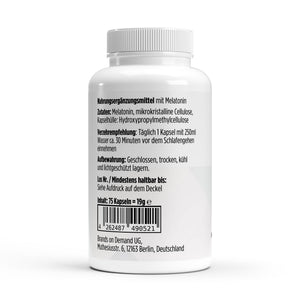 Melatonin — label with ingredients and directions